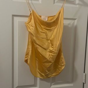 Yellow satin cami by cinq a sept